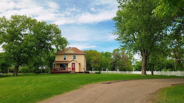 3100 380th St, Cottonwood, MN 56229 - view of front facade with a wooden deck
