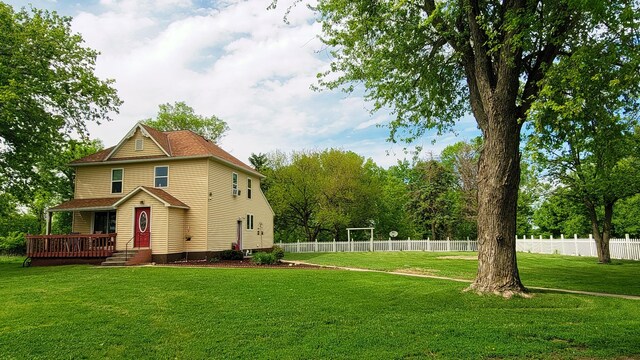 3100 380th St, Cottonwood, MN 56229 - view of front of house with a wooden deck