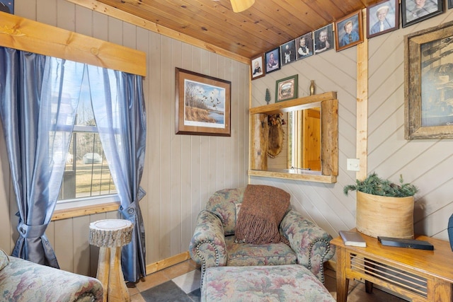 45570 Star Lake Rd, Marcell, MN 56657 - sitting room with wooden walls and wood ceiling