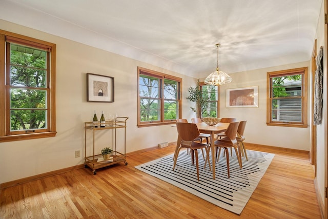 9017 31st St, Saint Louis Park, MN 55426 - dining room featuring plenty of natural light, light wood-type flooring, and a chandelier