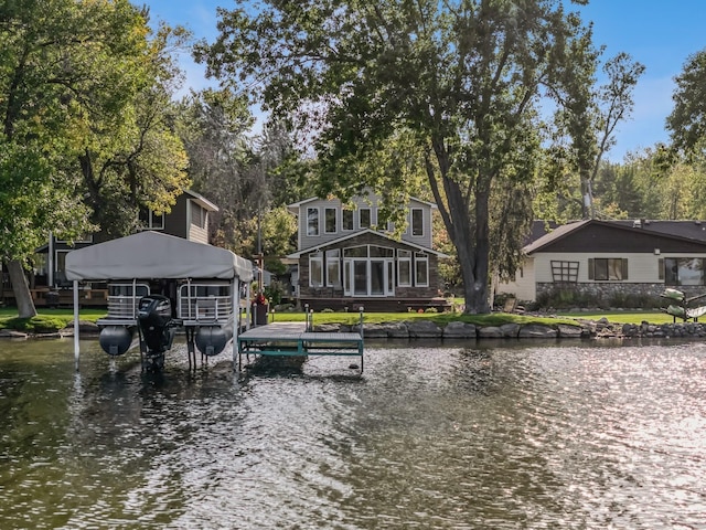 1867 Beach Dr SE, Forest Lake, MN 55025 - dock with a water view and boat lift