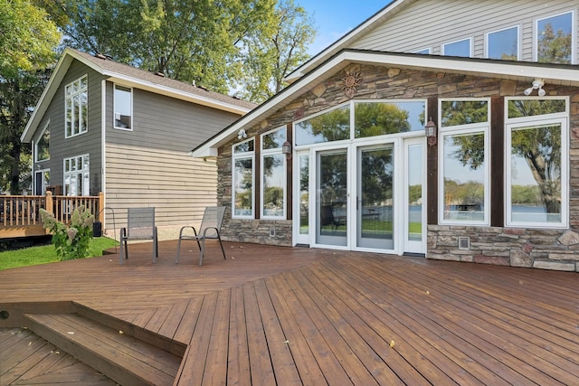 1867 Beach Dr SE, Forest Lake, MN 55025 - view of wooden deck