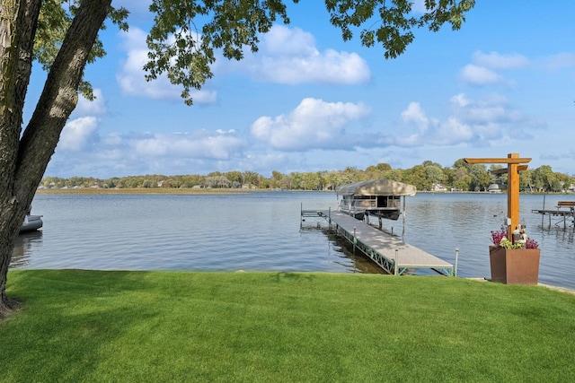 1867 Beach Dr SE, Forest Lake, MN 55025 - dock area featuring a yard and a water view