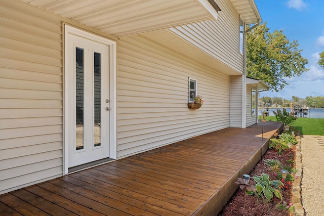 1867 Beach Dr SE, Forest Lake, MN 55025 - wooden terrace with a water view