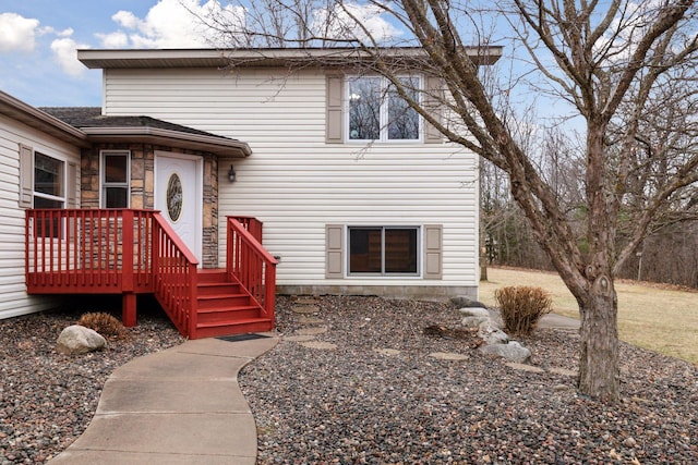 34115 Malmberg Ave, Chisago Lake Twp, MN 55045 - view of front of house featuring a deck