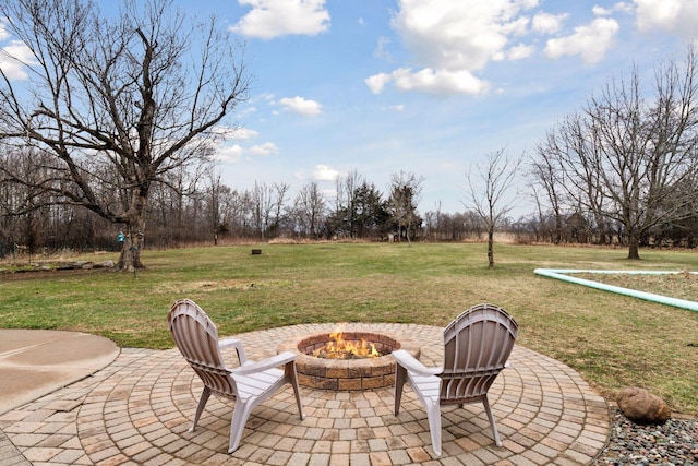 34115 Malmberg Ave, Chisago Lake Twp, MN 55045 - view of patio / terrace with a fire pit