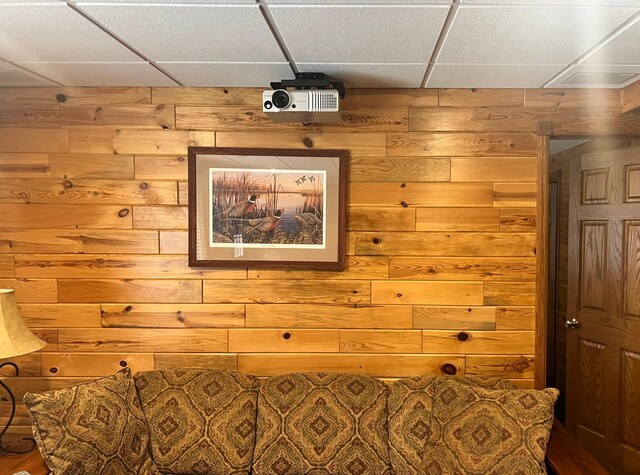 10822 Steamboat Loop NW, Walker, MN 56484 - detailed view of a drop ceiling and wooden walls