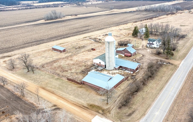 bird's eye view with a rural view