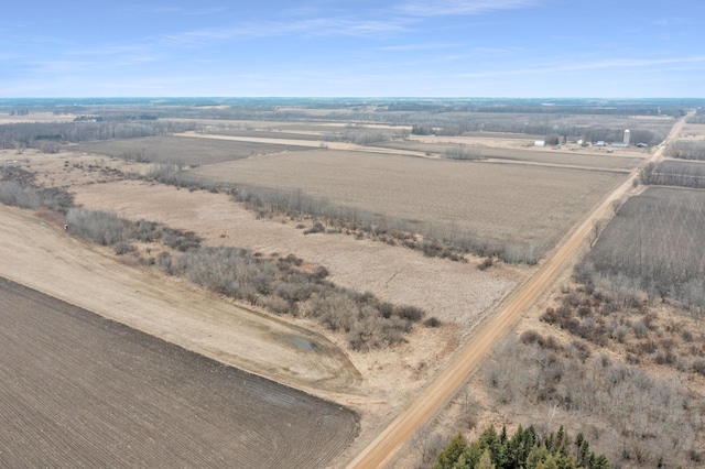 bird's eye view with a rural view