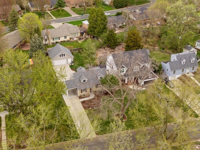 aerial view of residential area