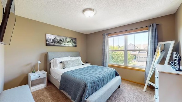11373 Balsam Way, Woodbury, MN 55129 - bedroom with baseboards, light carpet, and a textured ceiling