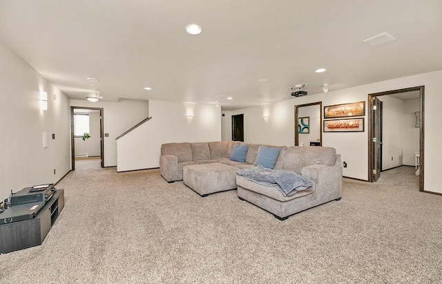 1408 72nd Ave S, Fargo, ND 58104 - living area with light colored carpet, recessed lighting, and baseboards