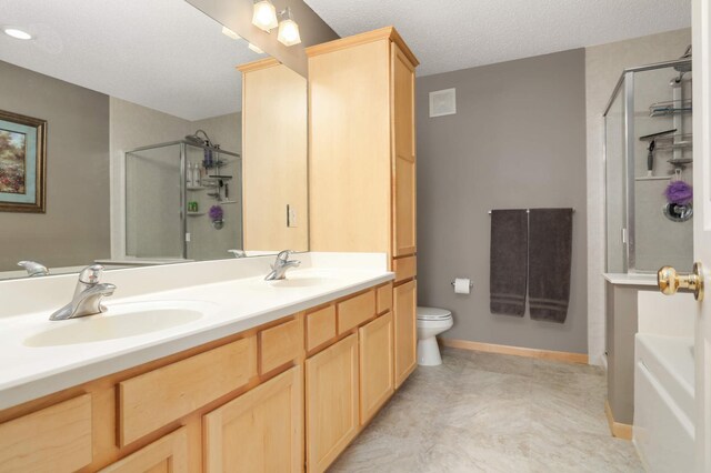 13775 54th Ave N, Plymouth, MN 55446 - bathroom featuring a shower with shower door and double vanity