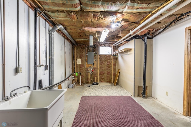 1611 32nd St S, Fargo, ND 58103 - basement with a sink and electric panel