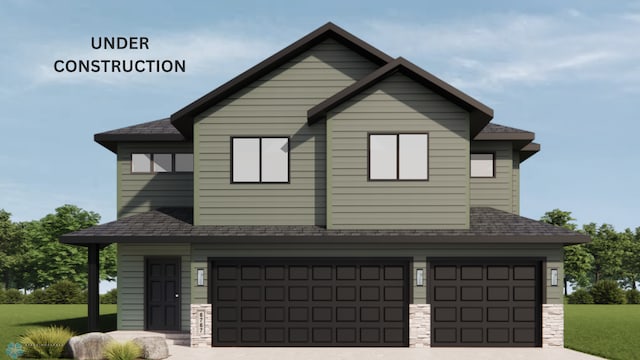 2316 37th Ave S, Moorhead, MN 56560 - view of front of house featuring a garage, a shingled roof, and driveway