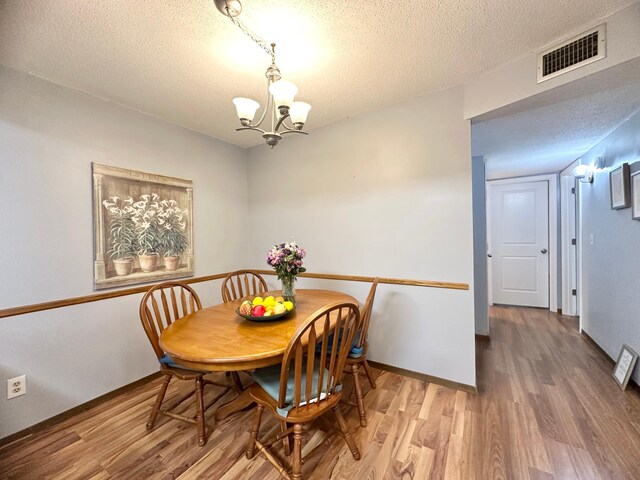 4120 Parklawn Ave Unit 134, Edina, MN 55435 - dining space with a textured ceiling, wood finished floors, a notable chandelier, and visible vents