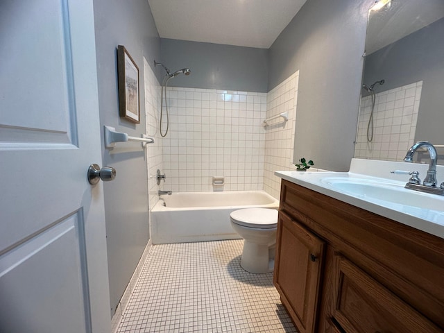 4120 Parklawn Ave Unit 134, Edina, MN 55435 - full bath with toilet, vanity, shower / tub combination, and tile patterned flooring