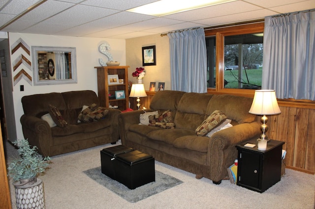 100 Park Rd, Staples, MN 56479 - living room featuring a paneled ceiling and carpet