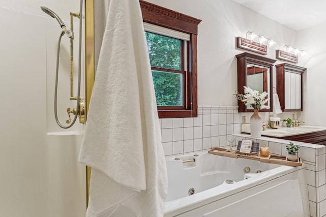 3220 50th Ave, Cady Twp, WI 54749 - full bath with a whirlpool tub and vanity