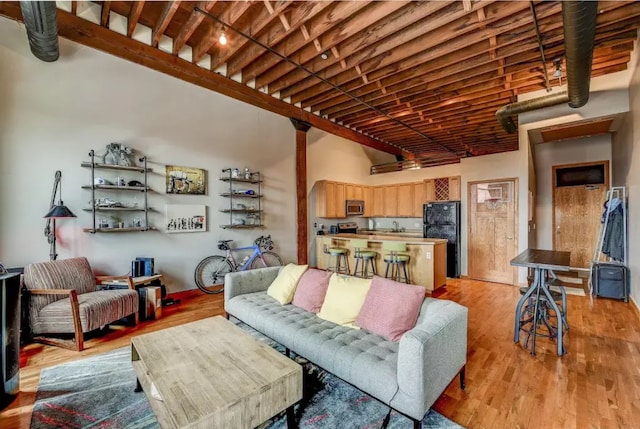 living room with light wood-style flooring