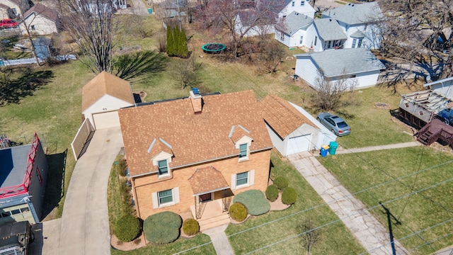 aerial perspective of suburban area
