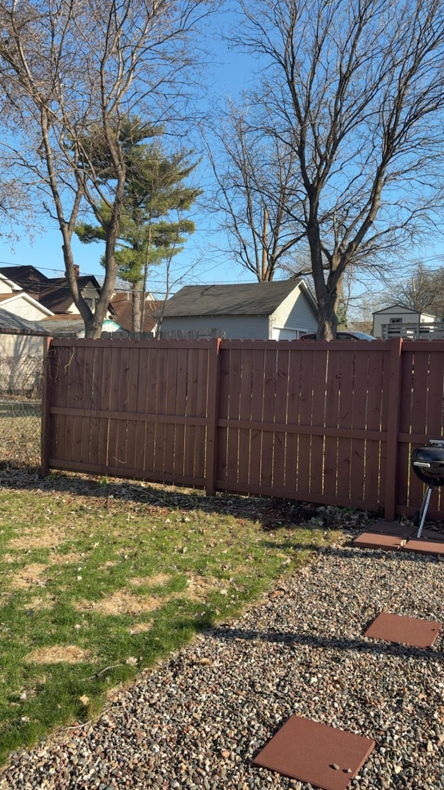 view of yard with fence