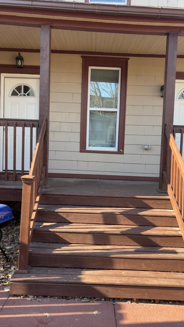 deck with covered porch