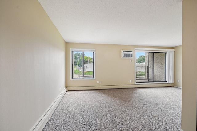 4110 Rahn Rd Unit 124, Eagan, MN 55122 - spare room with carpet floors, healthy amount of natural light, a wall mounted AC, and a textured ceiling