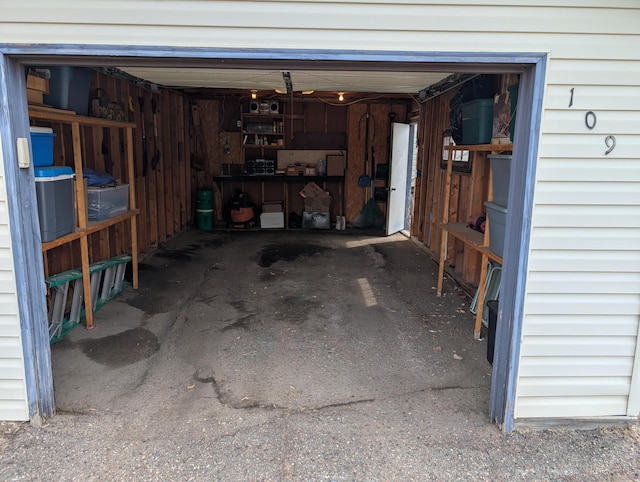 view of garage