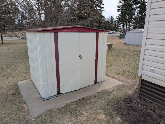 view of shed