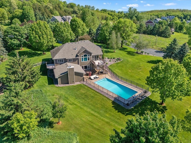 15210 Painters Lane Cir N, West Lakeland Twp, MN 55082 - view from above of property featuring a pool area