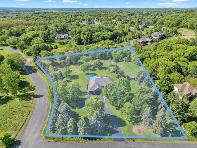 15210 Painters Lane Cir N, West Lakeland Twp, MN 55082 - view of property location featuring property parcel outlined and a heavily wooded area