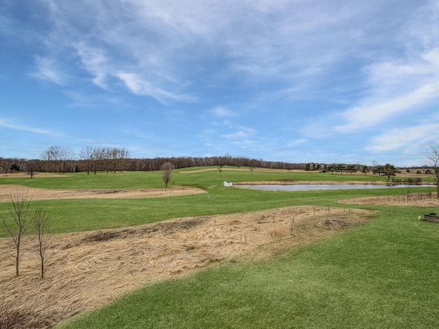 surrounding community featuring a yard and a water view