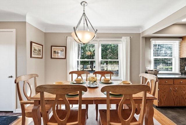 312 Walnut St, Taylors Falls, MN 55084 - dining room featuring dark wood-style flooring