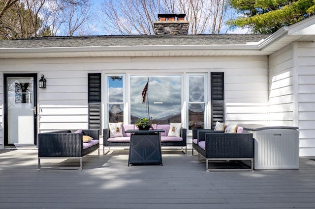 312 Walnut St, Taylors Falls, MN 55084 - wooden deck with an outdoor living space