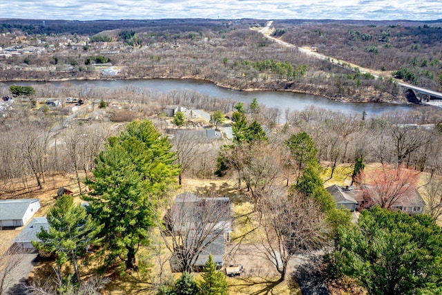 312 Walnut St, Taylors Falls, MN 55084 - aerial view of a nearby body of water and a forest
