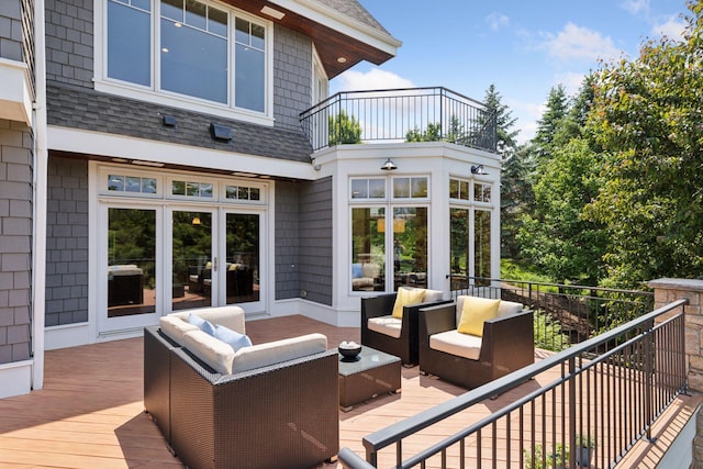 9726 Whistling Valley Rd, Lake Elmo, MN 55042 - deck with an outdoor living space