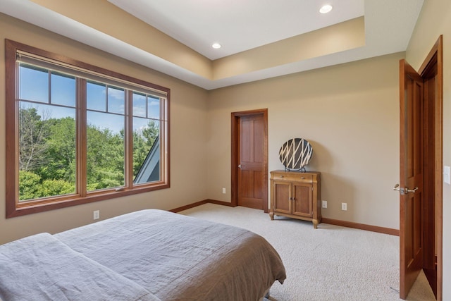 9726 Whistling Valley Rd, Lake Elmo, MN 55042 - bedroom with baseboards, light colored carpet, and recessed lighting