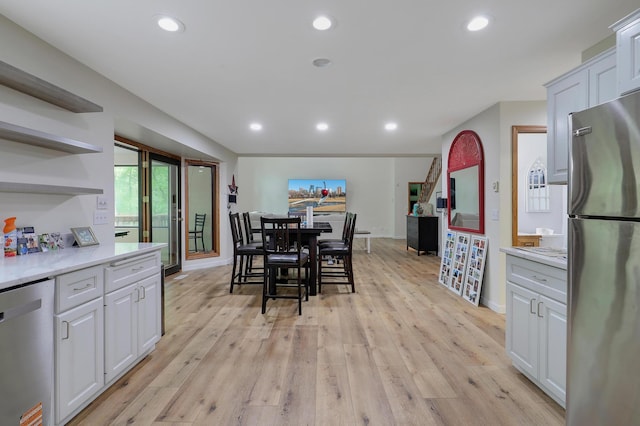 655 Trails End Rd, Minnetrista, MN 55364 - dining space with light wood-style floors, recessed lighting, and baseboards