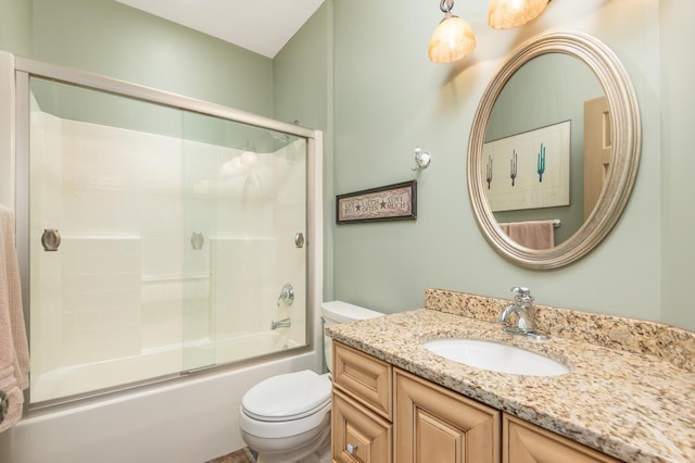 3008 Highland Blvd, Mound, MN 55364 - full bath featuring vanity, bath / shower combo with glass door, and toilet