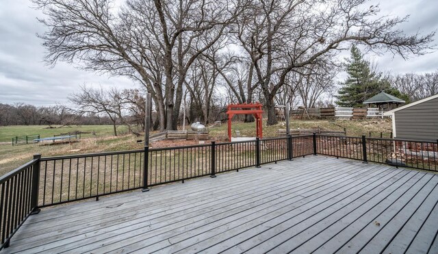 32955 County 24th Blvd, Cannon Falls, MN 55009 - deck featuring a trampoline