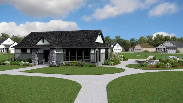 surrounding community with a yard