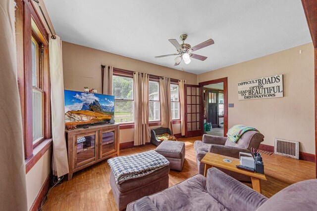 32673 Rosewood Ln, Saint Peter, MN 56082 - living area with a ceiling fan, baseboards, and wood finished floors