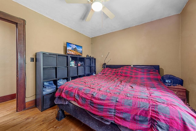 32673 Rosewood Ln, Saint Peter, MN 56082 - bedroom with wood finished floors, baseboards, and a ceiling fan
