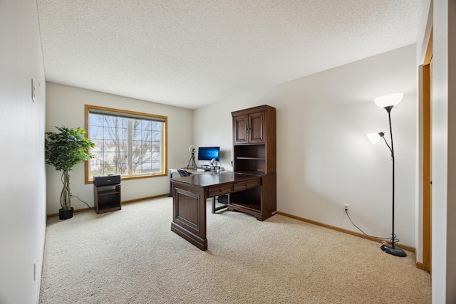 640 Falcon Ridge Rd, Woodbury, MN 55125 - home office featuring light colored carpet, baseboards, and a textured ceiling