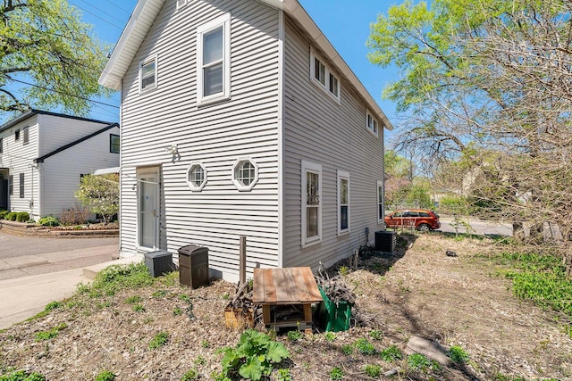 view of home's exterior featuring central AC unit