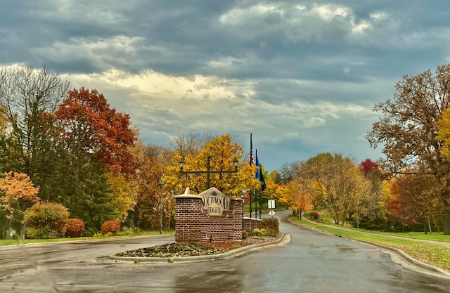 view of asphalt road featuring curbs