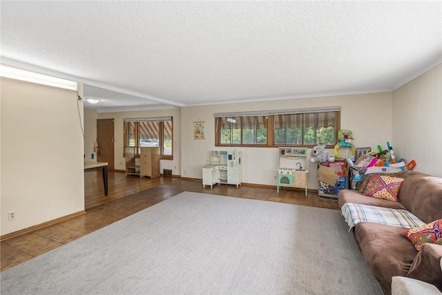 2411 Mcmenemy St, Little Canada, MN 55117 - living area featuring a textured ceiling and wood finished floors