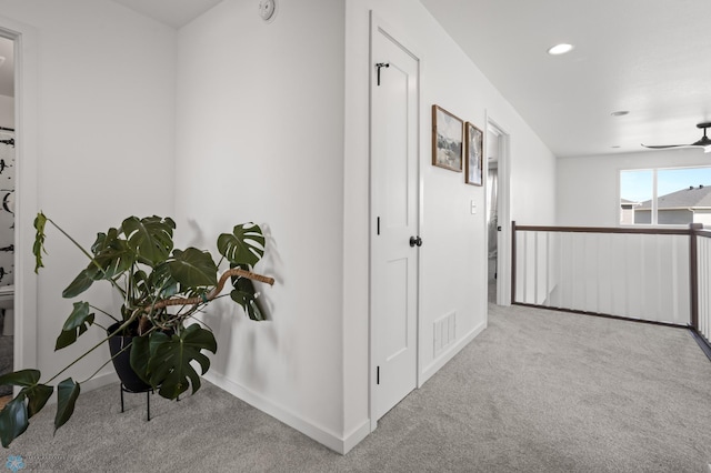 5497 11th St W, West Fargo, ND 58078 - hall featuring recessed lighting, baseboards, visible vents, and carpet