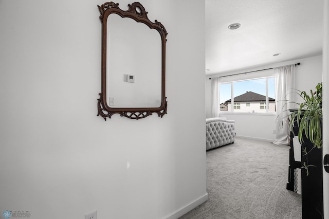 5497 11th St W, West Fargo, ND 58078 - hallway featuring baseboards, carpet, and recessed lighting
